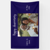Jubileum foto Modern Banner Navy blauw (Verticaal)