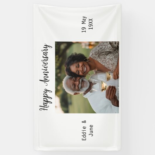 Jubileum Foto Modern Banner Wit (Verticaal)