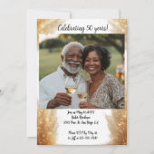 Jubileum foto Modern Invitation White Kaart (Voorkant)