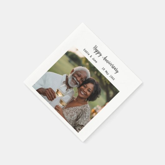 Jubileum foto Modern servetten wit (Hoek)