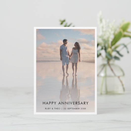 Jubileum Foto Modern Stylish Wife Kaart (Staand voorkant)