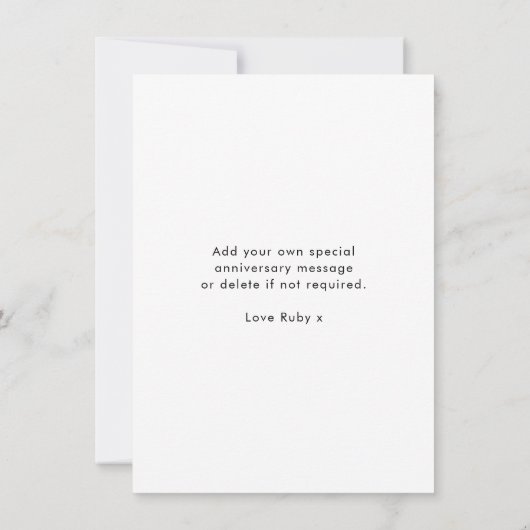 Jubileum Foto Modern Stylish Wife Kaart (Achterkant)