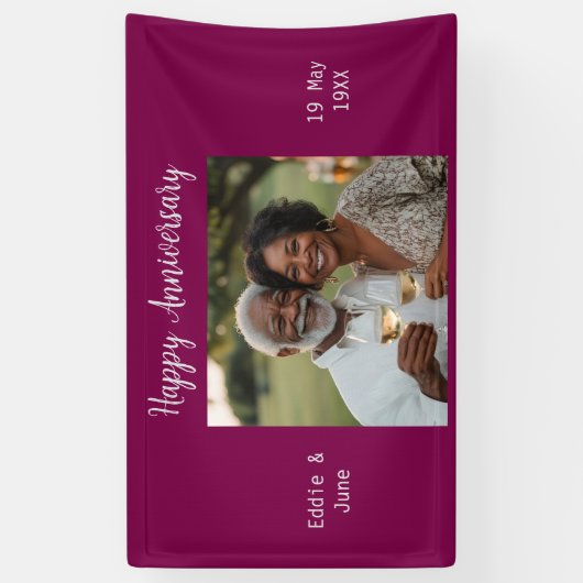Jubileum Foto Moderne Banner Cranberry (Verticaal)