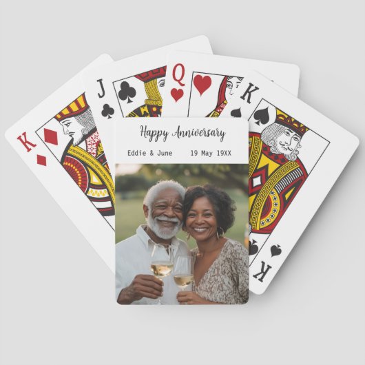 Jubileum Foto Moderne Poker Kaarten Wit (Achterkant)