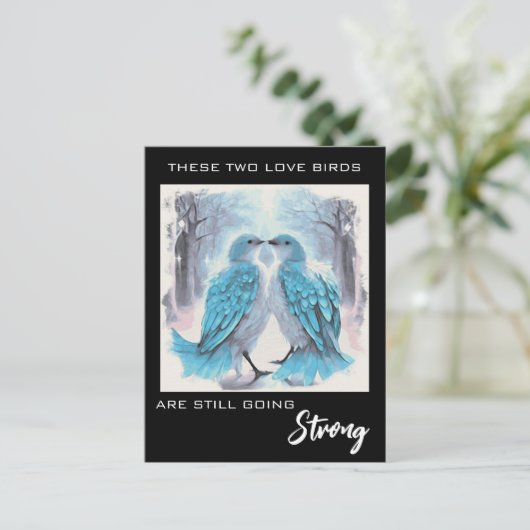 *~* Jubileum FOTO Tortelduifjes Winter AP54 Briefkaart (Staand voorkant)