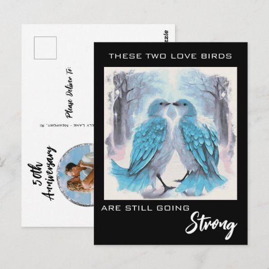 *~* Jubileum FOTO Tortelduifjes Winter AP54 Briefkaart (Voorkant / Achterkant)