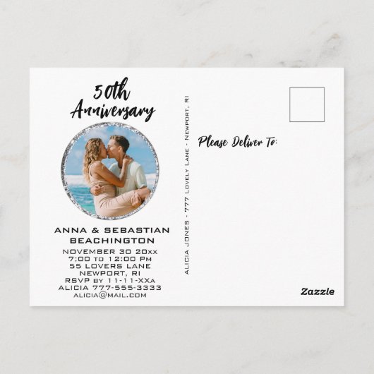 *~* Jubileum FOTO Tortelduifjes Winter AP54 Briefkaart (Achterkant)