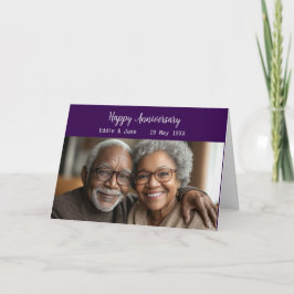 Jubileum Foto Vouw Jubileum Kaart Aubergine