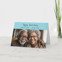 Jubileum Foto Vouw Jubileum Kaart Lichtblauw