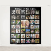 Jubileum fotocollage OMDAT TWEE FELLEN IN VERLIES Wandkleed (Voorkant)