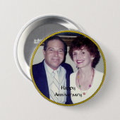 Jubileum fotosjabloon ronde button 7,6 cm (Voorkant /achterkant)