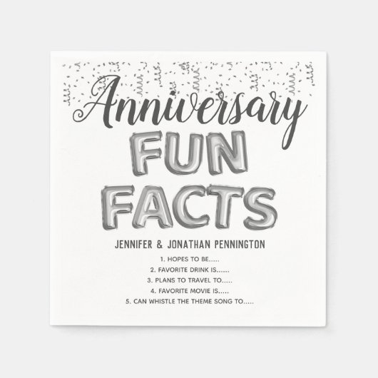 Jubileum Fun Facts ballontekst Napkins Servet (Voorkant)