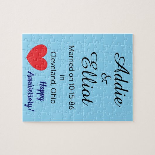 Jubileum Fun & Heart in Blue: Legpuzzel (Horizontaal)