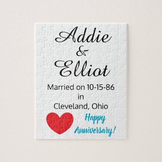 Jubileum Fun & Heart in het wit: Legpuzzel (Verticaal)