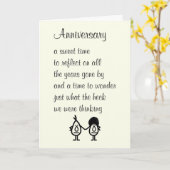 Jubileum Funny Happy Wedding Jubileum Gedicht Kaart (Gele Bloem)