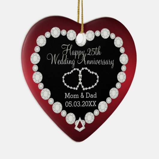 Jubileum | Garnet Red | DIY-tekst Keramisch Ornament (Rechts)