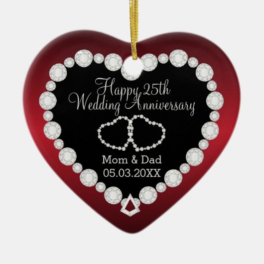 Jubileum | Garnet Red | DIY-tekst Keramisch Ornament (Voorkant)