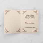 Jubileum gefeliciteerd Damask Brown Card Bedankkaart (Binnen)