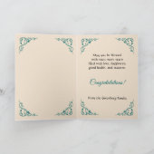 Jubileum Gefeliciteerd, Damask Green Card Bedankkaart (Binnen)