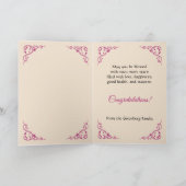 Jubileum gefeliciteerd Damask Plum PInk Card Bedankkaart (Binnen)