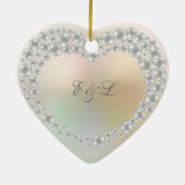 Jubileum gepersonaliseerd huwelijksmonogram keramisch ornament (Achterkant)