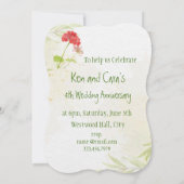 Jubileum Geranium Garden Flower Invitat Kaart (Achterkant)