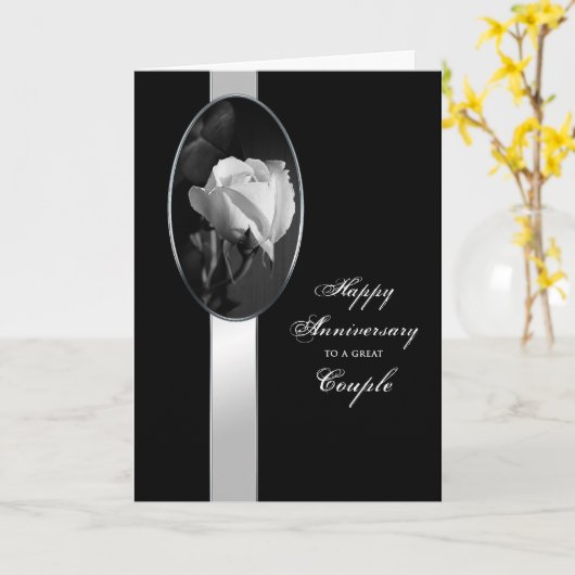 Jubileum - Geweldig stel - Zwart/Wit Kaart (Gele Bloem)