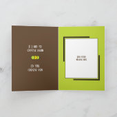 Jubileum geweldige man bruin groen foto kaart (Binnen)