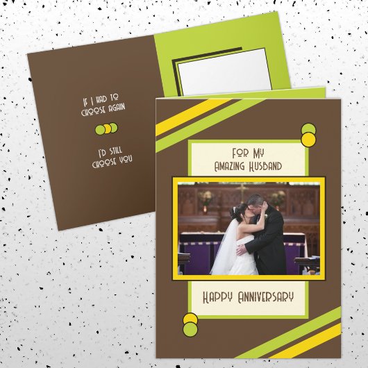 Jubileum geweldige man bruin groen foto kaart