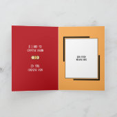 Jubileum geweldige man rode perzik foto kaart (Binnen)