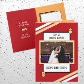 Jubileum geweldige man rode perzik foto kaart