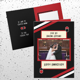 Jubileum geweldige man zwart rood foto kaart