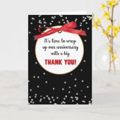 Jubileum Gift Hartelijk dank Cadeaus, rood lintje Kaart (Gele Bloem)