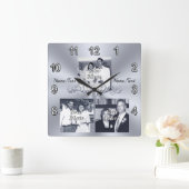 Jubileum Giften met Afbeeldingen en Tekst of Verwi Vierkante Klok (Huis)