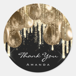 Jubileum GLITTER BALLONS DRIP Ronde Sticker