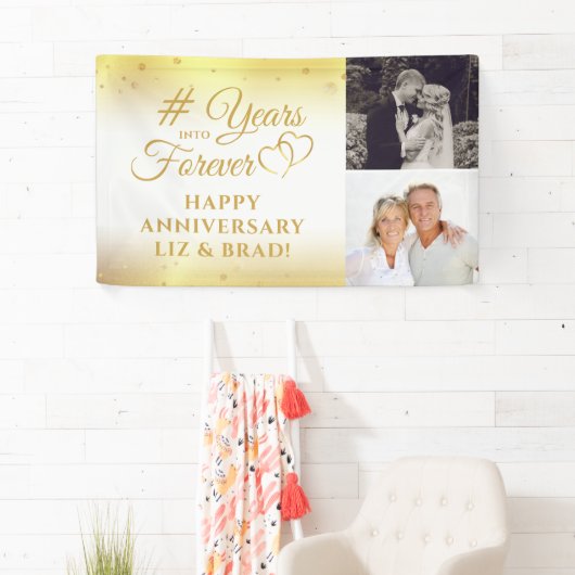 Jubileum Gold Hart JAREN IN GRAAG 2 Foto Spandoek (Insitu)