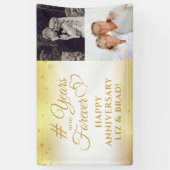 Jubileum Gold Hart JAREN IN GRAAG 2 Foto Spandoek (Verticaal)