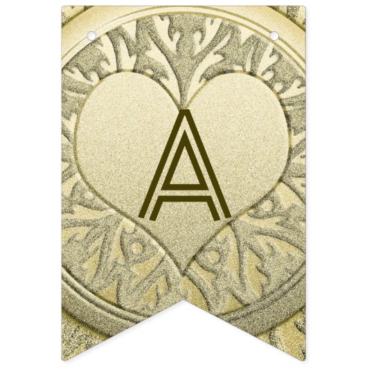 ☆JUBILEUM ☆ Gold Heart Glitter Vlaggetjes (Tweede vlag)