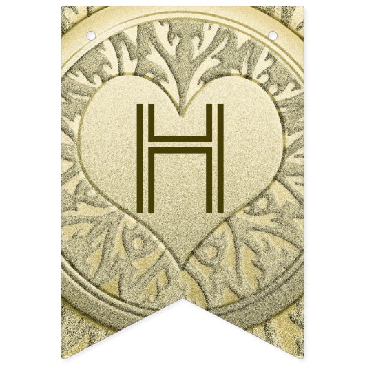 ☆JUBILEUM ☆ Gold Heart Glitter Vlaggetjes (Eerste vlag)