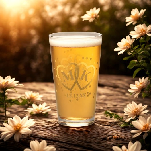 Jubileum Gold Hearts Glass Tumbler