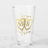 Jubileum Gold Hearts Glass Tumbler (Voorkant)