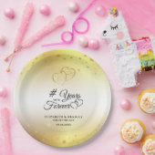 Jubileum Gold Hearts # JAREN IN FOREVER Papieren Bordje (Feest)