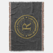 Jubileum Gold Monogram zwart leder Deken (Voorkant Verticaal)