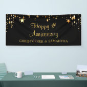 Jubileum Gold Stars Jouw tekst en kleur Spandoek (Beurs)