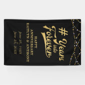 Jubileum Gold String Lights JAREN IN FOREVER Spandoek (Horizontaal)