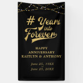 Jubileum Gold String Lights JAREN IN FOREVER Spandoek (Verticaal)