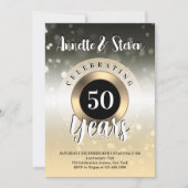 Jubileum golden tone classy Invitation Kaart (Voorkant)