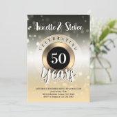 Jubileum golden tone classy Invitation Kaart (Staand voorkant)