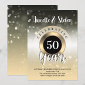 Jubileum golden tone classy Invitation Kaart (Voorkant / Achterkant)