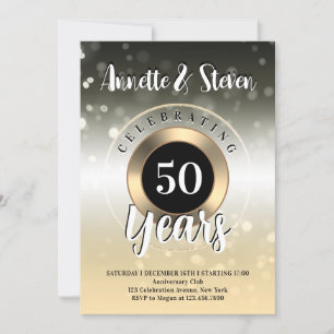 Jubileum golden tone classy Invitation Kaart